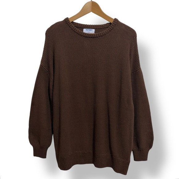 Old Navy Sweaters - NEW‎ Old Navy Womens S Tall Brown Textured Waffle Knit Fisherman Sweater
